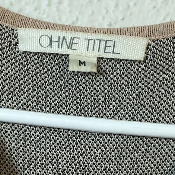 Ohne Titel Striped Bodycon Black Beige Dress Size Medium - Picture 5 of 10